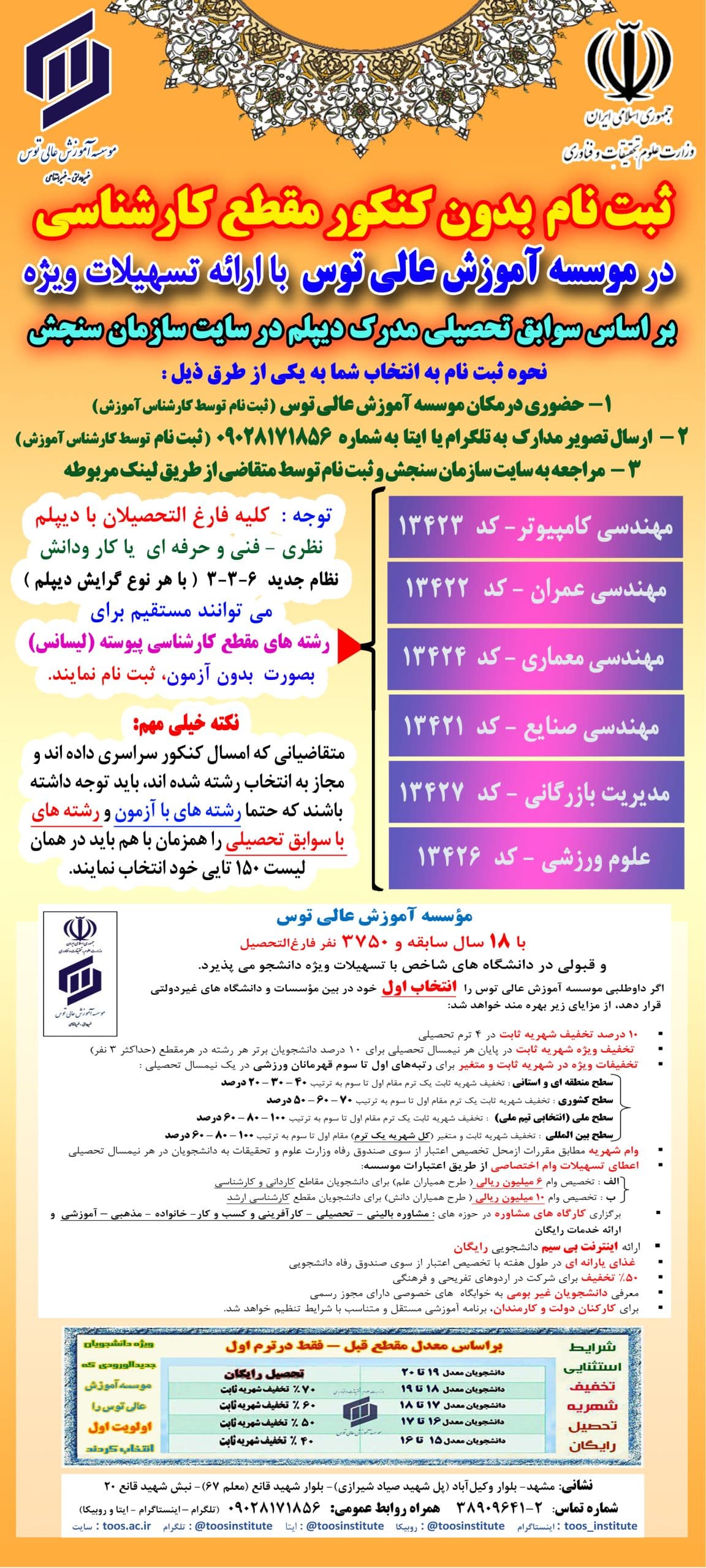 استند ثبت نام کارشناسی سال 1402